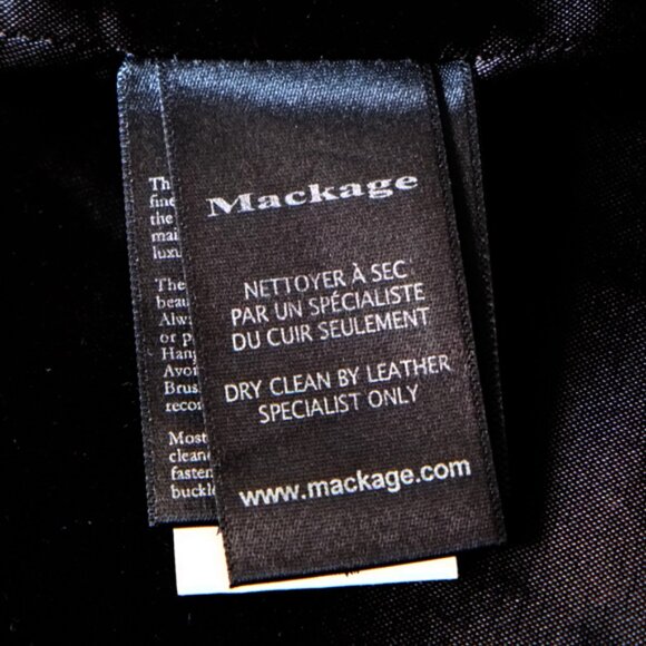 Mackage Odilia black wool and leather moto jacket w/ removable hood - Picture 8 of 11